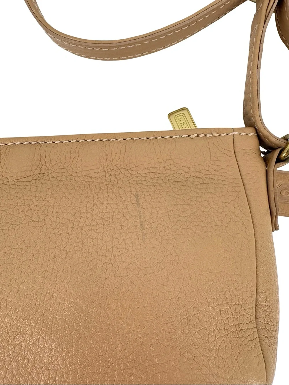 Vintage Coach Sonoma Mini Zip Crossbody Bag 4313 Pebbled Leather 1997 Beige